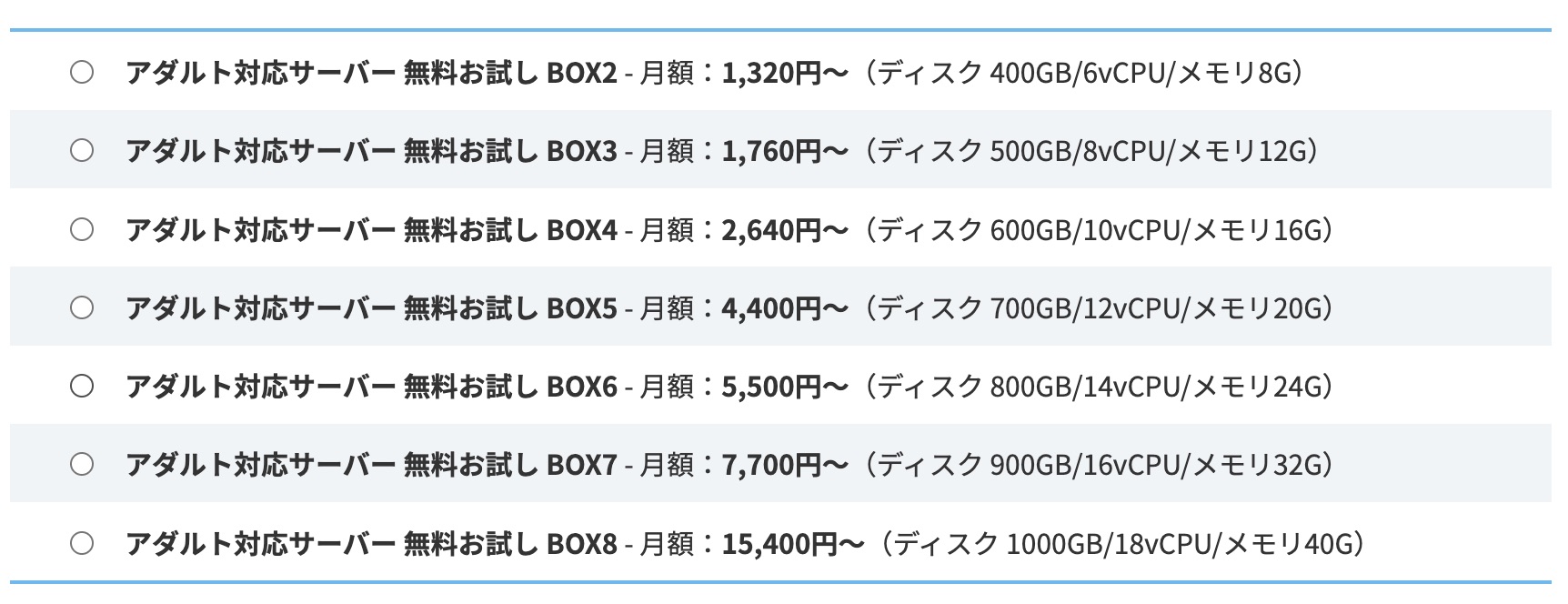 料金プランを選択