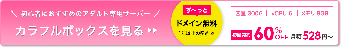 初心者におすすめのアダルト専用サーバー カラフルボックスを見る