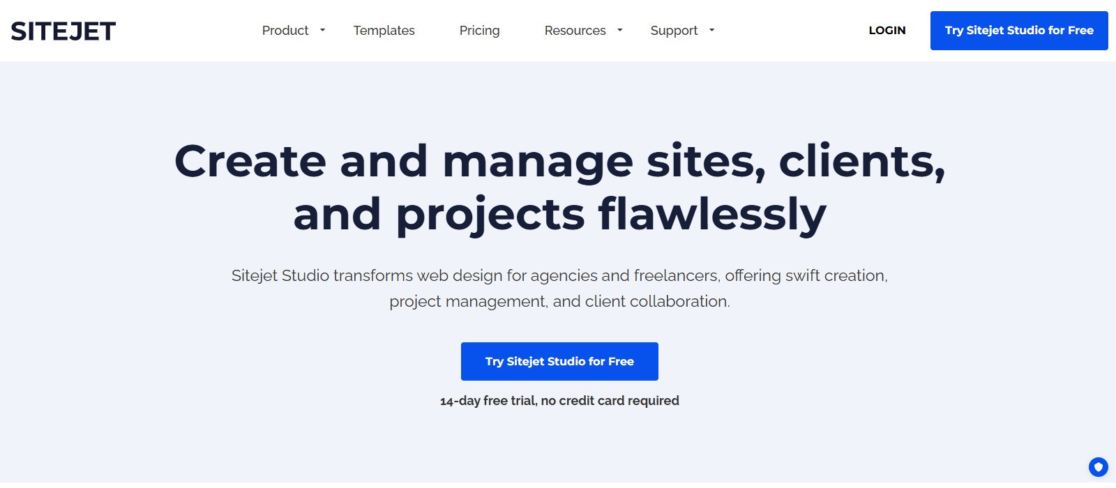 Sitejet AI Website Generatorのファーストビューの画像